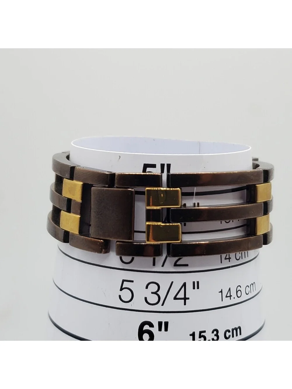 Folio Quartz Watch Womens 17mm Two-Tone Rectangle New Battery